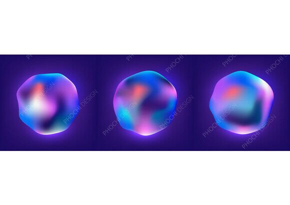 Abstract 3D Fluid Gradient Blobs Set: A Design Tool for Modern Creatives