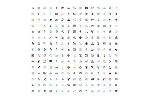 Colorful Line Icons for Modern Design Projects