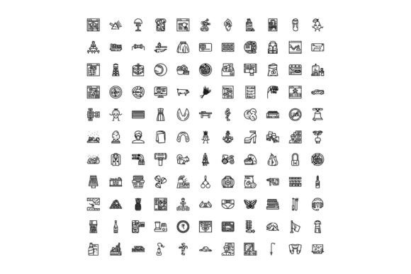 Diverse Line Style Icon Sets for Design Projects