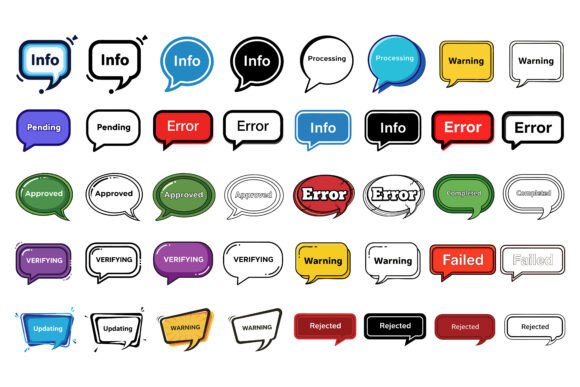 Enhancing Digital Interfaces with UI Status Speech Bubble Labels 40 PNG