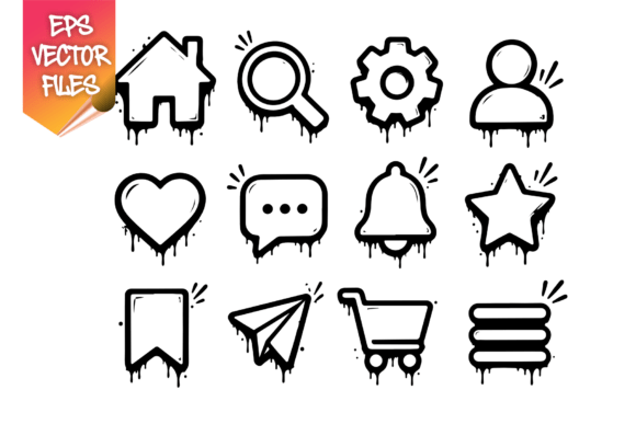 Expressive Graffiti UI Icon Pack Vector