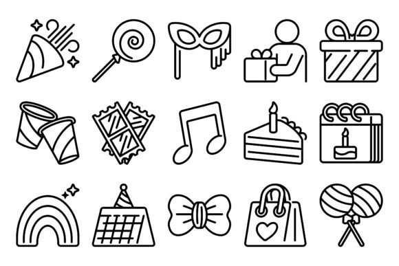 Festive Holiday Line Icon Pack for Creative Designs