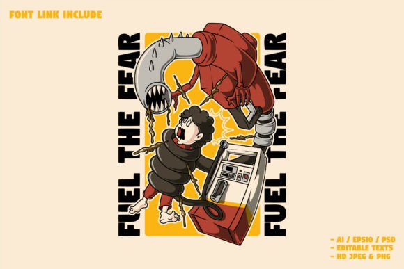 Gas Pump Monster Attacking Boy: A Bold Mascot for a Memorable Brand Identity