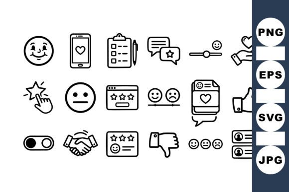 Hand Drawn Feedback Icon Set for Creative Projects