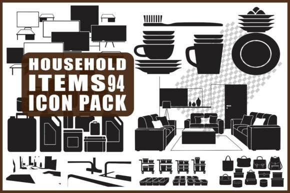 Household Items Icon Pack: A Versatile Design Resource for Modern Projects