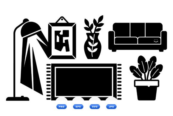 Minimal Home Decor Clipart: Simple Design for Versatile Use