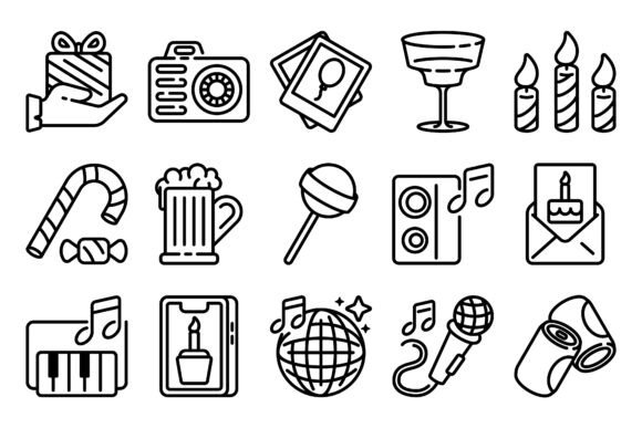Party and Festival Line Icons: A Flexible Design Resource for Celebration-Themed Projects