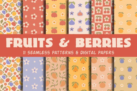 Pastel Fruits Berries Seamless Patterns: A Versatile Design Solution for Creative Projects