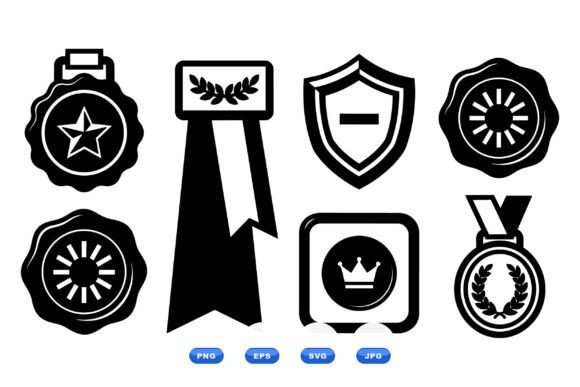 Retro Award Badge Icons for Creative Projects