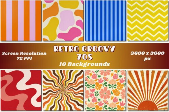 Retro Groovy 70s Colorful Backgrounds