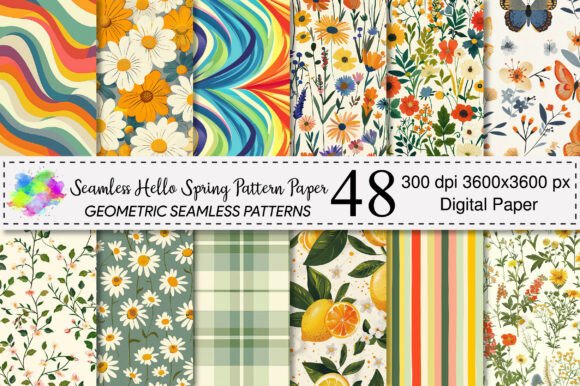 Seamless Hello Spring Pattern: A Versatile Asset for Creative Workflows