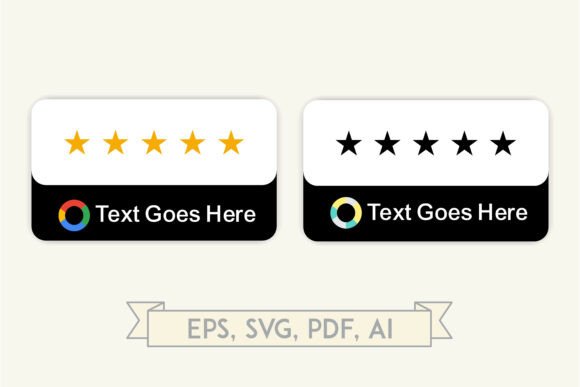 Star Rating and Review Widget Vector for Modern UI Design