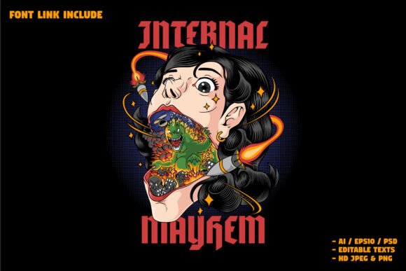 Surreal Girl Head with Monster Inside: A Bold Visual Identity for Modern Brands