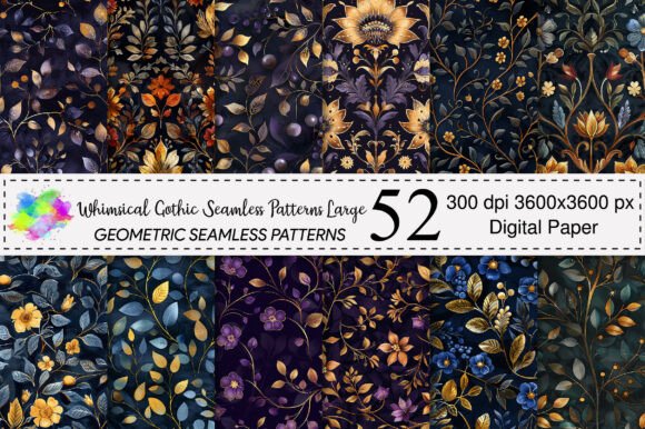 Whimsical Gothic Seamless Patterns: A Unique Blend of Dark Elegance and Versatility